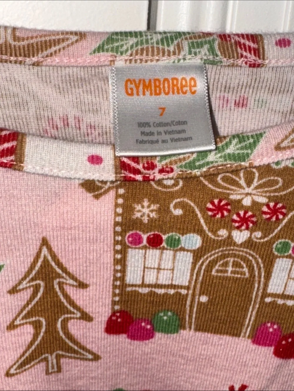 Gymboree Pink Gingerbread House Print Long Sleeve Dress 7